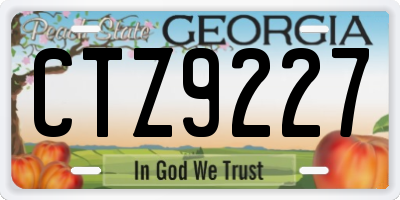 GA license plate CTZ9227