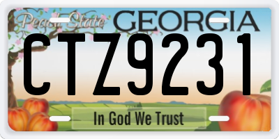 GA license plate CTZ9231