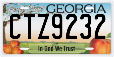 GA license plate CTZ9232