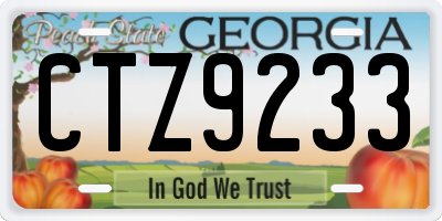 GA license plate CTZ9233