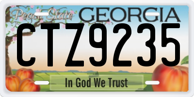 GA license plate CTZ9235