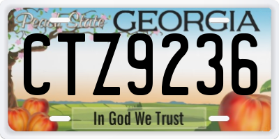GA license plate CTZ9236