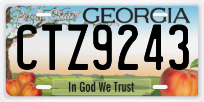 GA license plate CTZ9243
