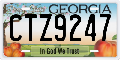 GA license plate CTZ9247