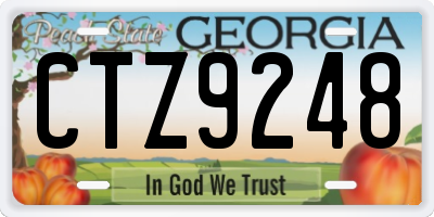 GA license plate CTZ9248