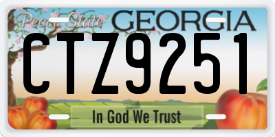 GA license plate CTZ9251