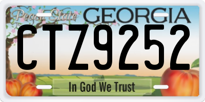 GA license plate CTZ9252