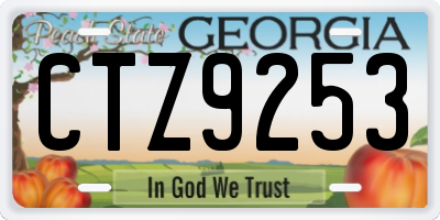 GA license plate CTZ9253