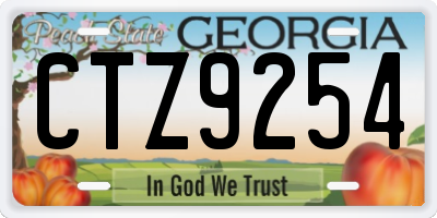 GA license plate CTZ9254