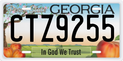 GA license plate CTZ9255