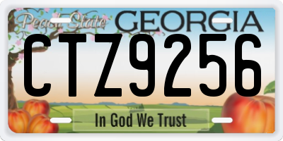 GA license plate CTZ9256