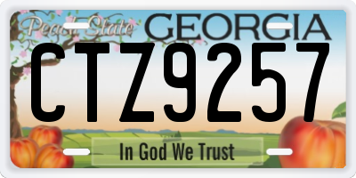 GA license plate CTZ9257