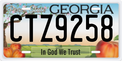 GA license plate CTZ9258