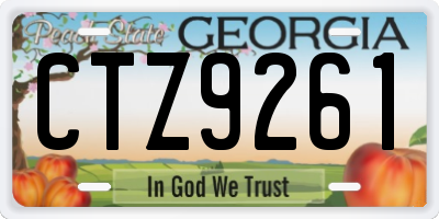GA license plate CTZ9261