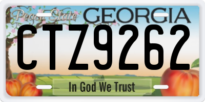 GA license plate CTZ9262