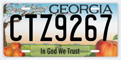 GA license plate CTZ9267