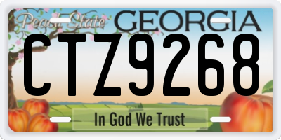 GA license plate CTZ9268