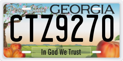 GA license plate CTZ9270