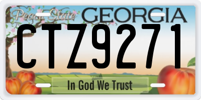 GA license plate CTZ9271