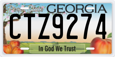 GA license plate CTZ9274