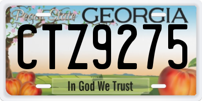 GA license plate CTZ9275