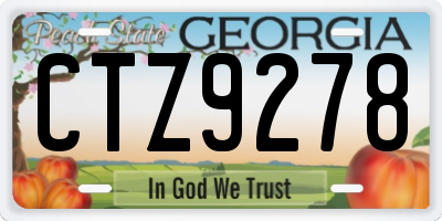 GA license plate CTZ9278
