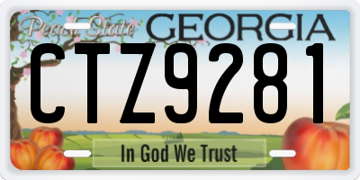 GA license plate CTZ9281