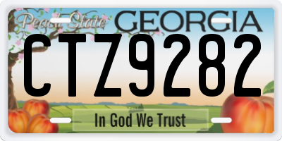 GA license plate CTZ9282