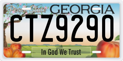GA license plate CTZ9290