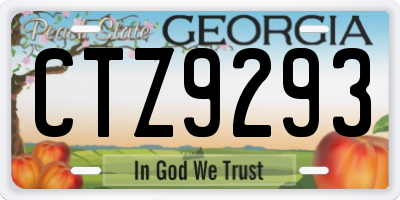 GA license plate CTZ9293