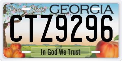GA license plate CTZ9296