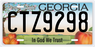 GA license plate CTZ9298