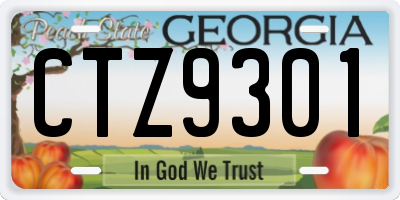 GA license plate CTZ9301
