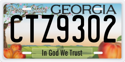 GA license plate CTZ9302
