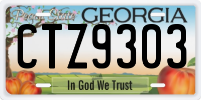 GA license plate CTZ9303