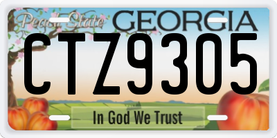 GA license plate CTZ9305