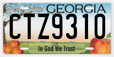 GA license plate CTZ9310