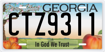 GA license plate CTZ9311