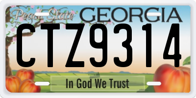 GA license plate CTZ9314