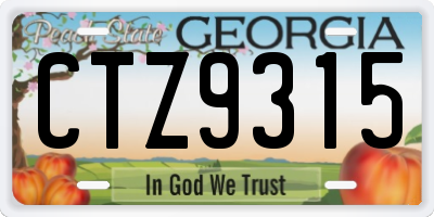 GA license plate CTZ9315