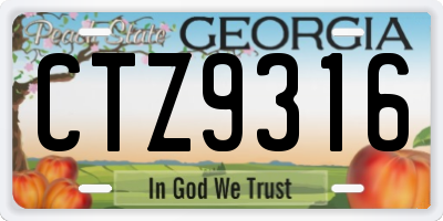 GA license plate CTZ9316