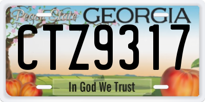 GA license plate CTZ9317