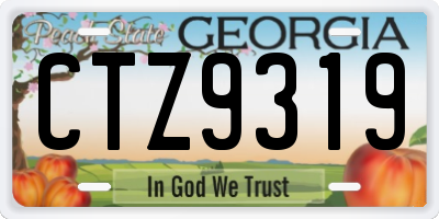 GA license plate CTZ9319