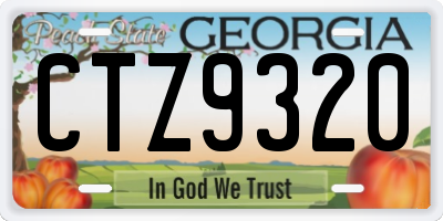 GA license plate CTZ9320