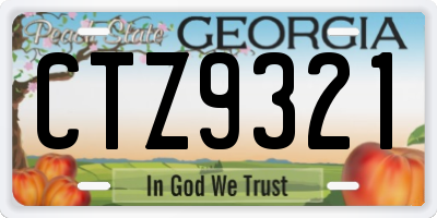 GA license plate CTZ9321