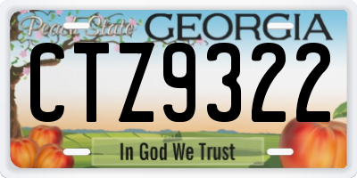 GA license plate CTZ9322