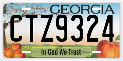 GA license plate CTZ9324