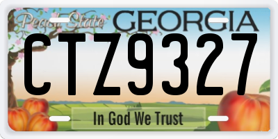 GA license plate CTZ9327