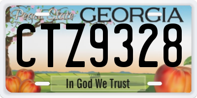 GA license plate CTZ9328