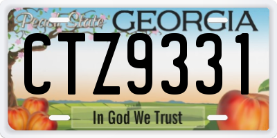 GA license plate CTZ9331